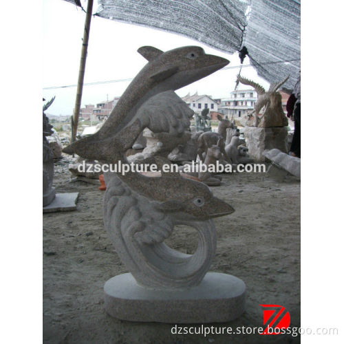 Dolphine life-size stone statue